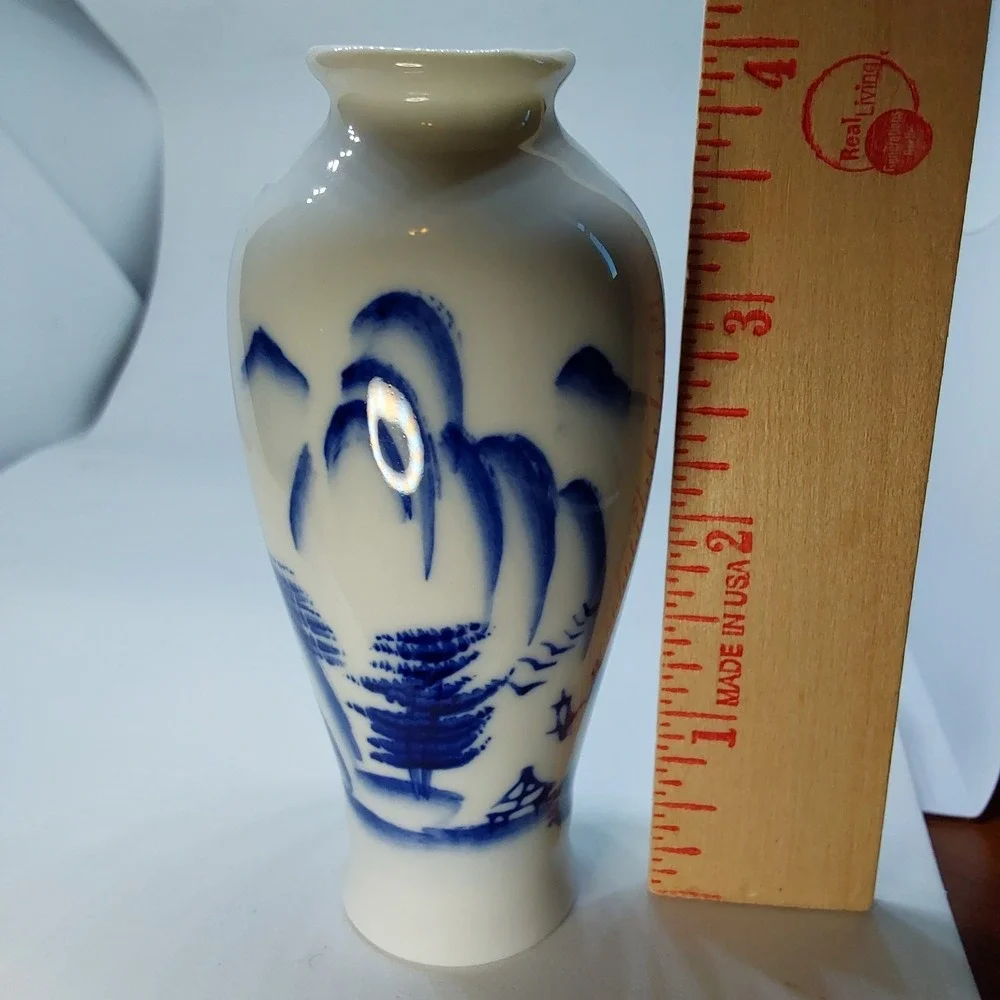 Vintage Delfts Blue & White Bud Vase Hand Painted‎ 4